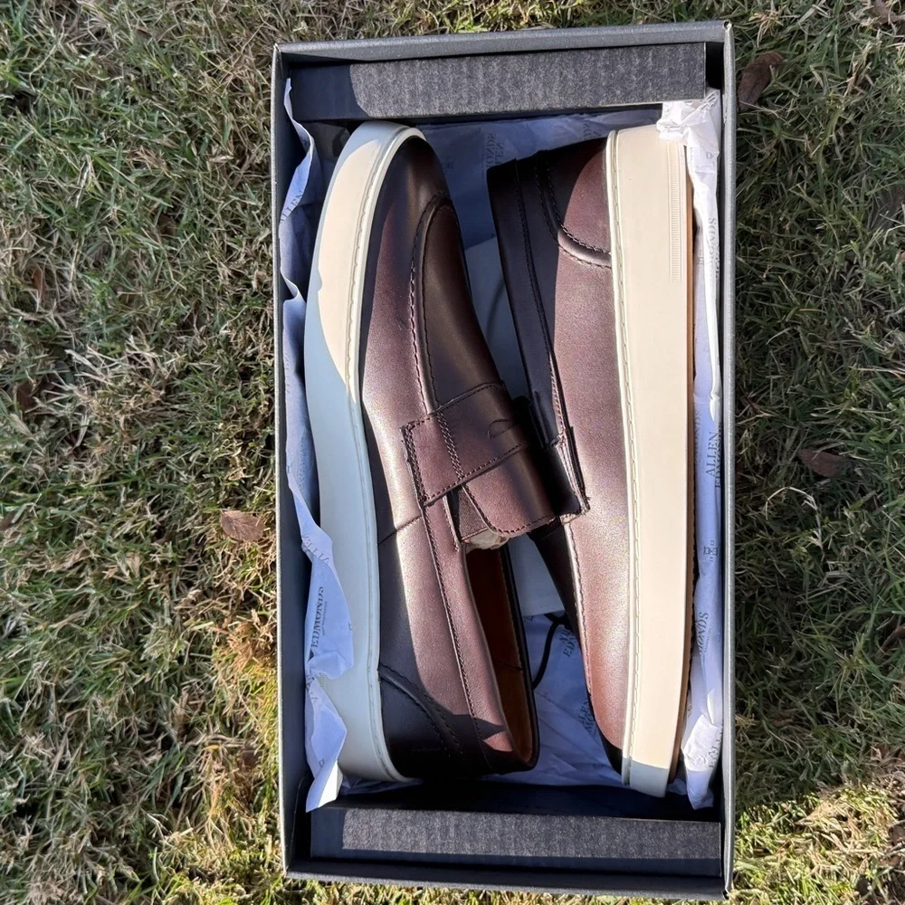 Allen Edmonds Men's Randolph 2.0 Leather Slip-On Sneakers Brown Size 9.5 D $350